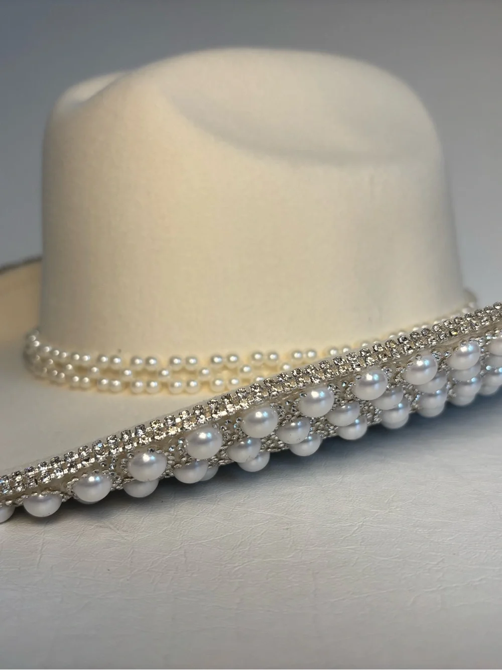Francesca’s Denise Pearl Embellished Cowboy Hat